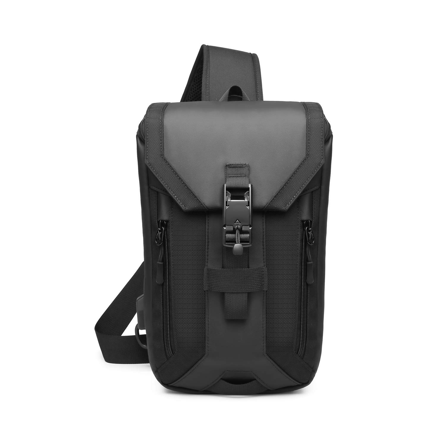 FANDARE Anti-Robo Bolso Pecho Bolsos de Hombre y Pecho con USB Negocio Sling Bag Gran Capacidad Bolsos Cruzados Bandoleras Cruzada Mochilas y Bolsas de Viaje Deportes Ciclismo Montañismo Poliéster