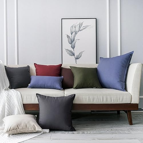 Miniatura 6 de Jeanerlor Juego de 2 fundas de almohada de 20 x 20 pulgadas (50 x 50 cm) de lino y algodón natural, con diseño único para adornar la casa, estudio,