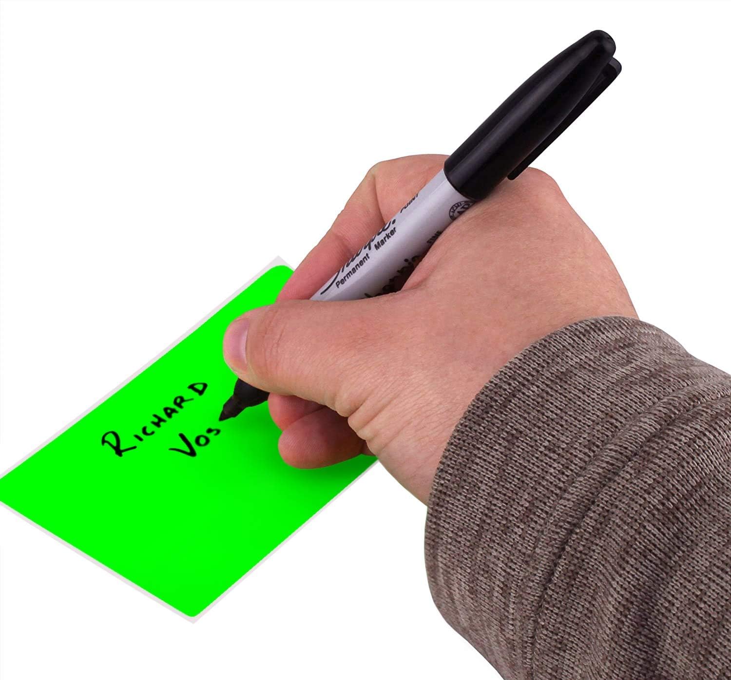 ChromaLabel 3 x 5 inch Permanent Color Code Rectangle Labels, 250 Stickers per Roll, Fluorescent Green