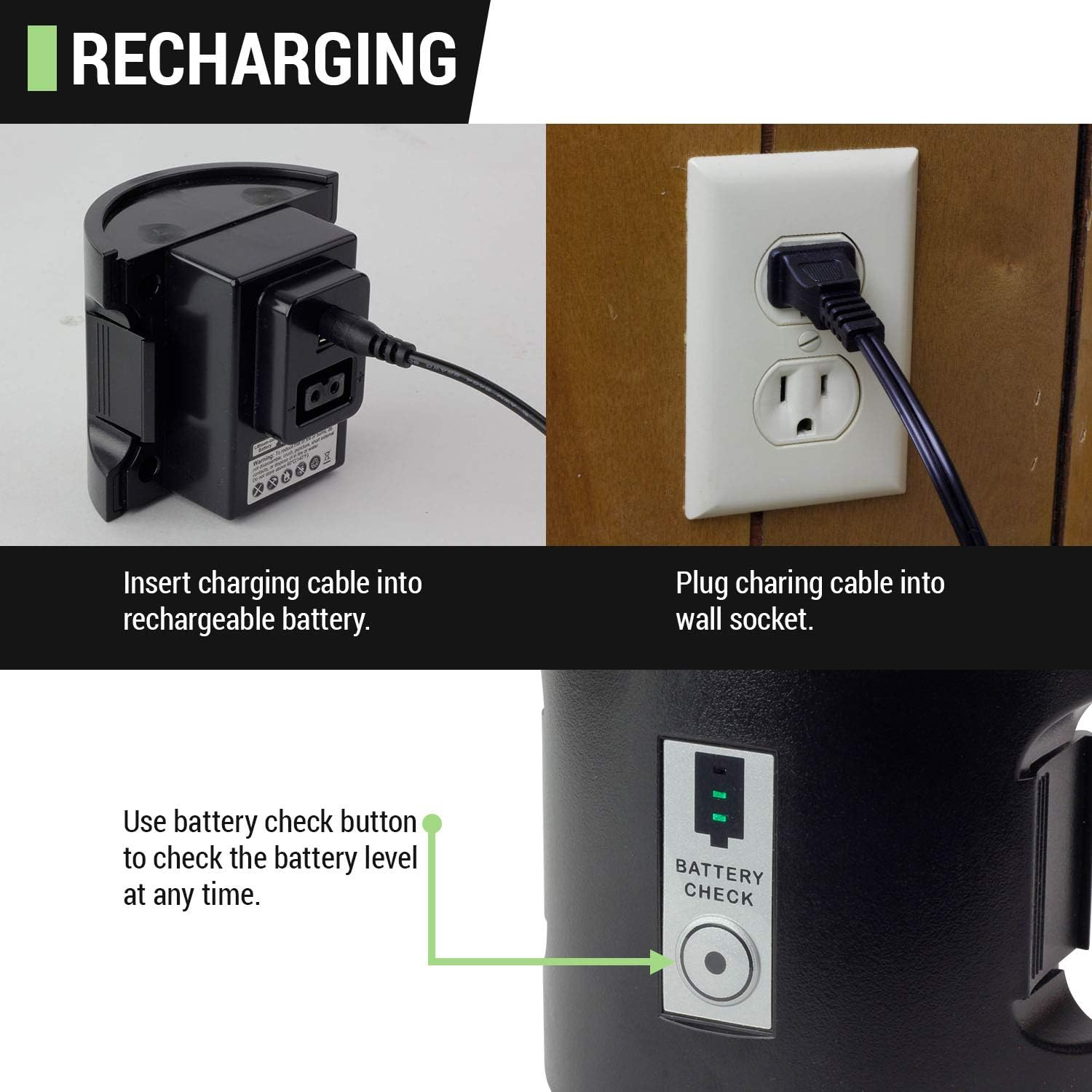 New & Improved Rechargeable Ni-Cade Battery & Charger for TERAPUMP Electric Drum Pump TReDRUMS (Standard) / TReDRUMT (Telescopic)