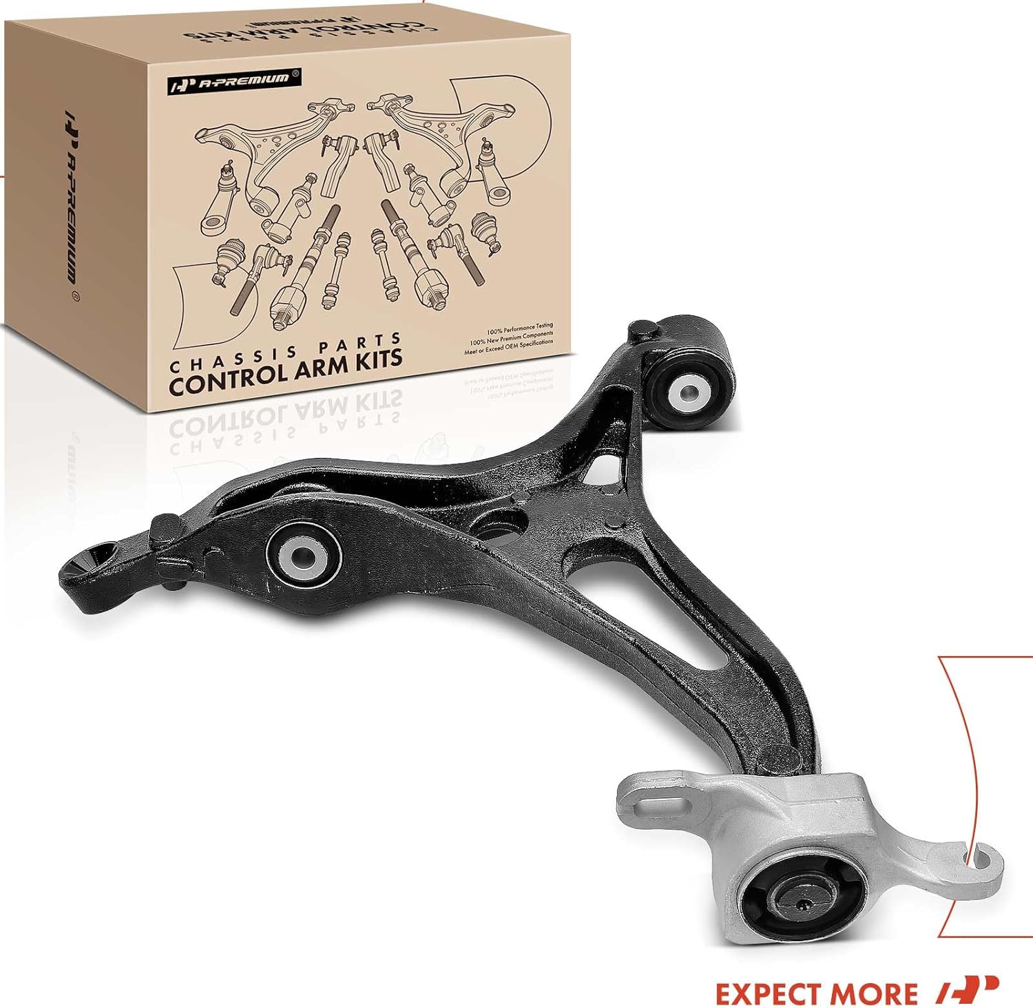 A-Premium Front Right Lower Control Arm, with Bushing, Compatible with Mercedes-Benz W164 ML320 ML350 ML450 ML500 ML550 & X164 GL320 GL350 GL450 GL550