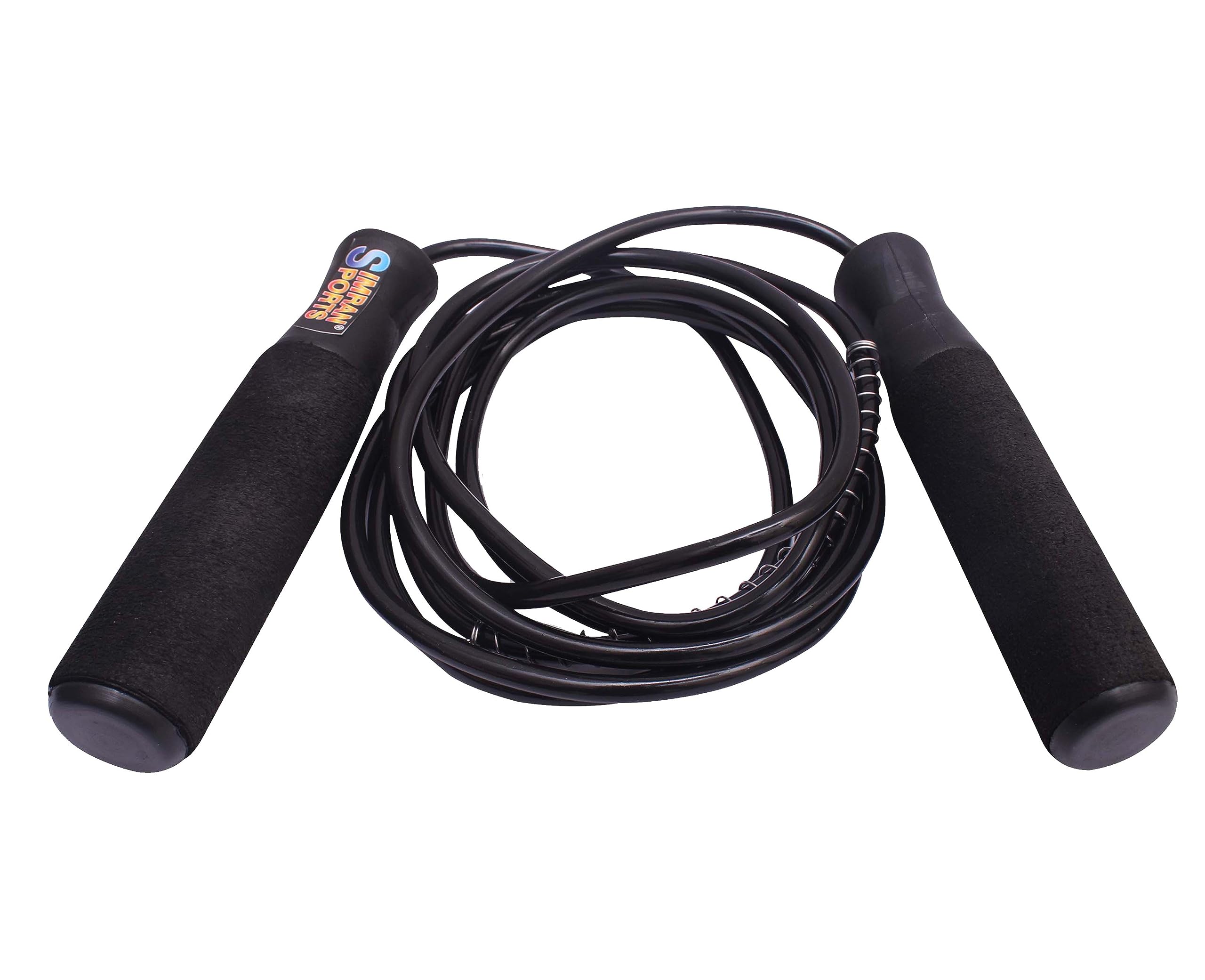 Simran Sports Pvc Handle Pvc Rope Fitness Skipping Rope Black | Jump Rope | Skipping Rope For Men, Women, Boys, Girls (B08D8DF3F2) Amazon Price History, Amazon Price Tracker