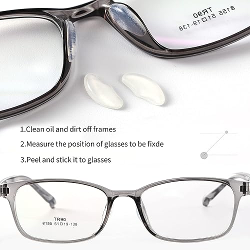 Miniatura 3 de 20 pares de almohadillas adhesivas para la nariz, en forma de guisante, silicona suave, almohadillas adhesivas para la nariz para lentes, anteojos