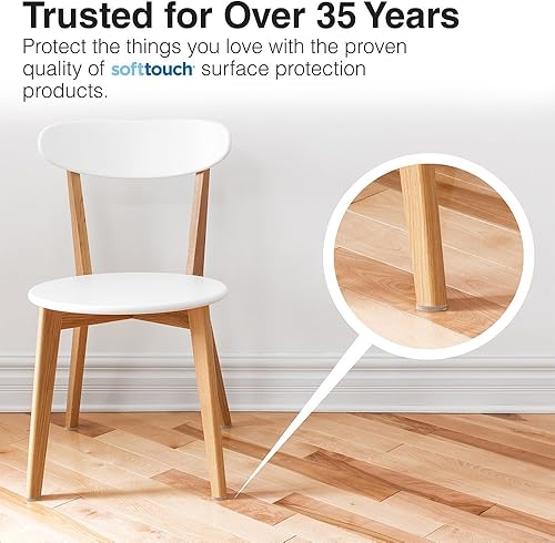 Miniatura 3 de SoftTouch Almohadillas de fieltro autoadhesivas redondas de 1 pulgada para muebles, protegen las superficies de arañazos y daños, color beige