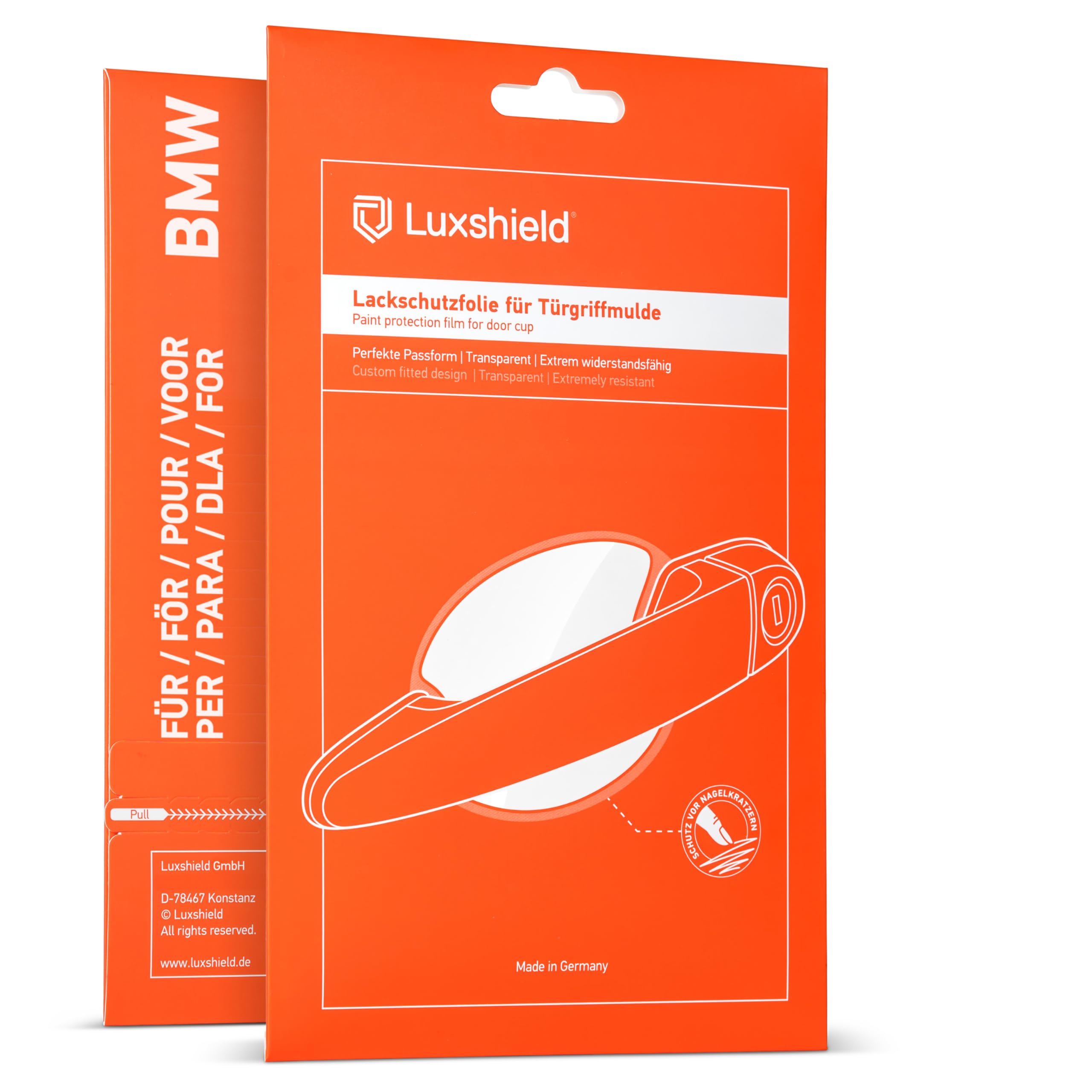 Luxshield Pellicola Protettiva Maniglia della Portiera Auto per BMW Serie 1 2 (II) F20/F21 I 2011-2019 - Protezione Antigraffio, Vernice - Trasparente
