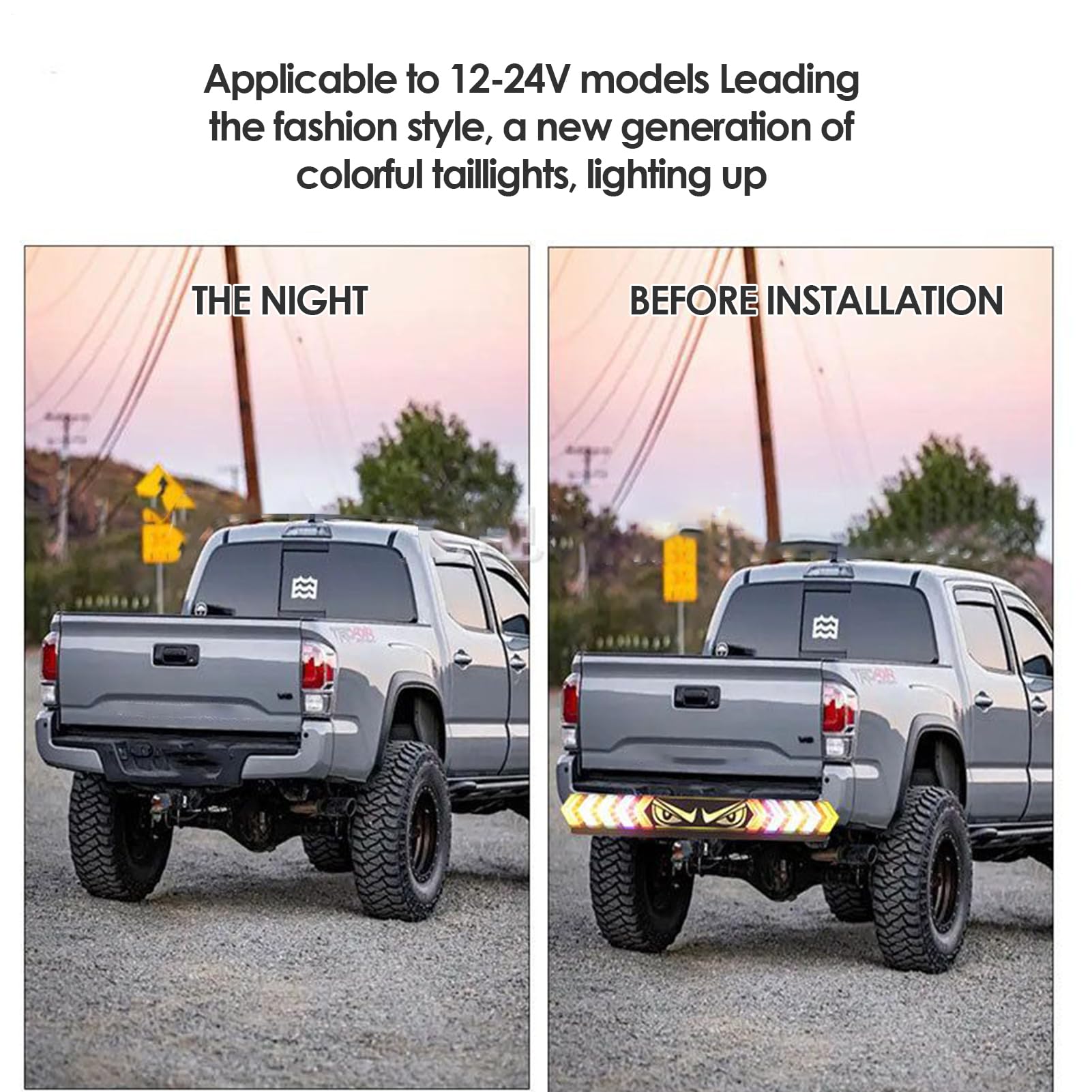 Tira De Luces LED Para Portón Trasero Diseño De Ojos Impermeable, Seguridad