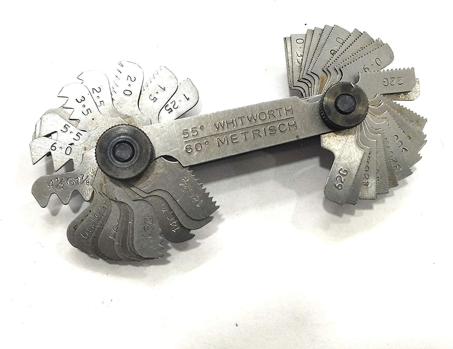 British Whitworth BSW & Metric Screws Bolts Pitch Measure Thread Gauge 51 Blades Gages