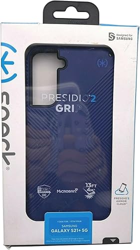 Speck Productos Funda Presidio2 Grip Samsung Galaxy S21+ 5G, azul costeronegroazul tormenta
