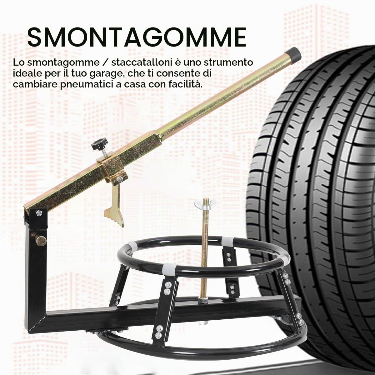 Smontagomme Universale Manuale, Dispositivo per Montaggio Moto Stallonatore per Ruote da 16''-21" Supporto per Cambio Pneumatici per Moto Dirt Bike