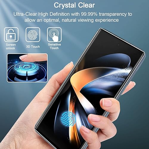 Miniatura 3 de UEEBAI Paquete de 2 protectores de pantalla para Samsung Galaxy Z Fold 5 5G, vidrio templado HD, protector de sensor transparente, fácil