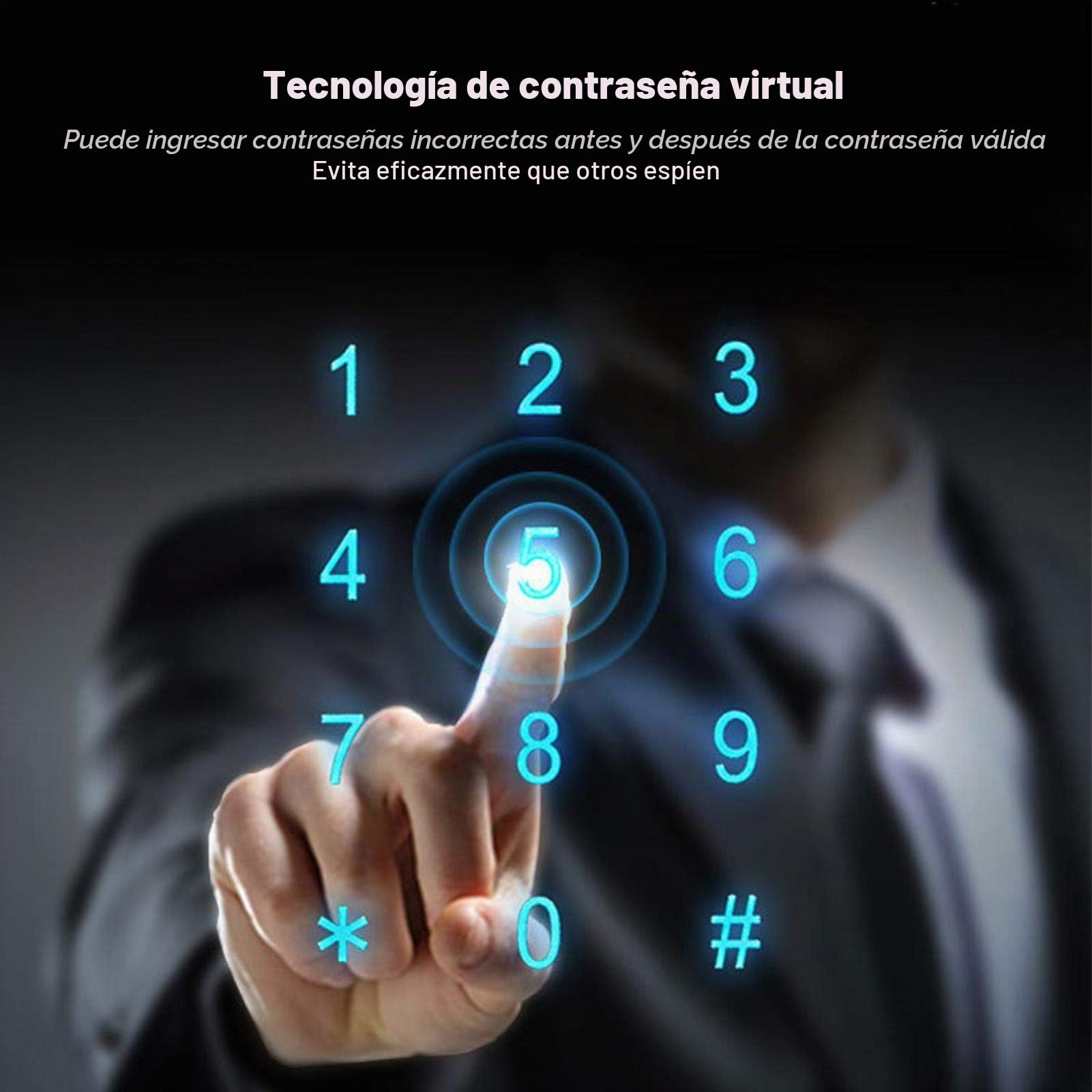 Cerradura de Puerta Electrónica Inteligente, Cerradura de Puerta Inteligente, Aplicación Bluetooth, Aplicación de Huellas, Control de Voz Remota Inteligente, para para