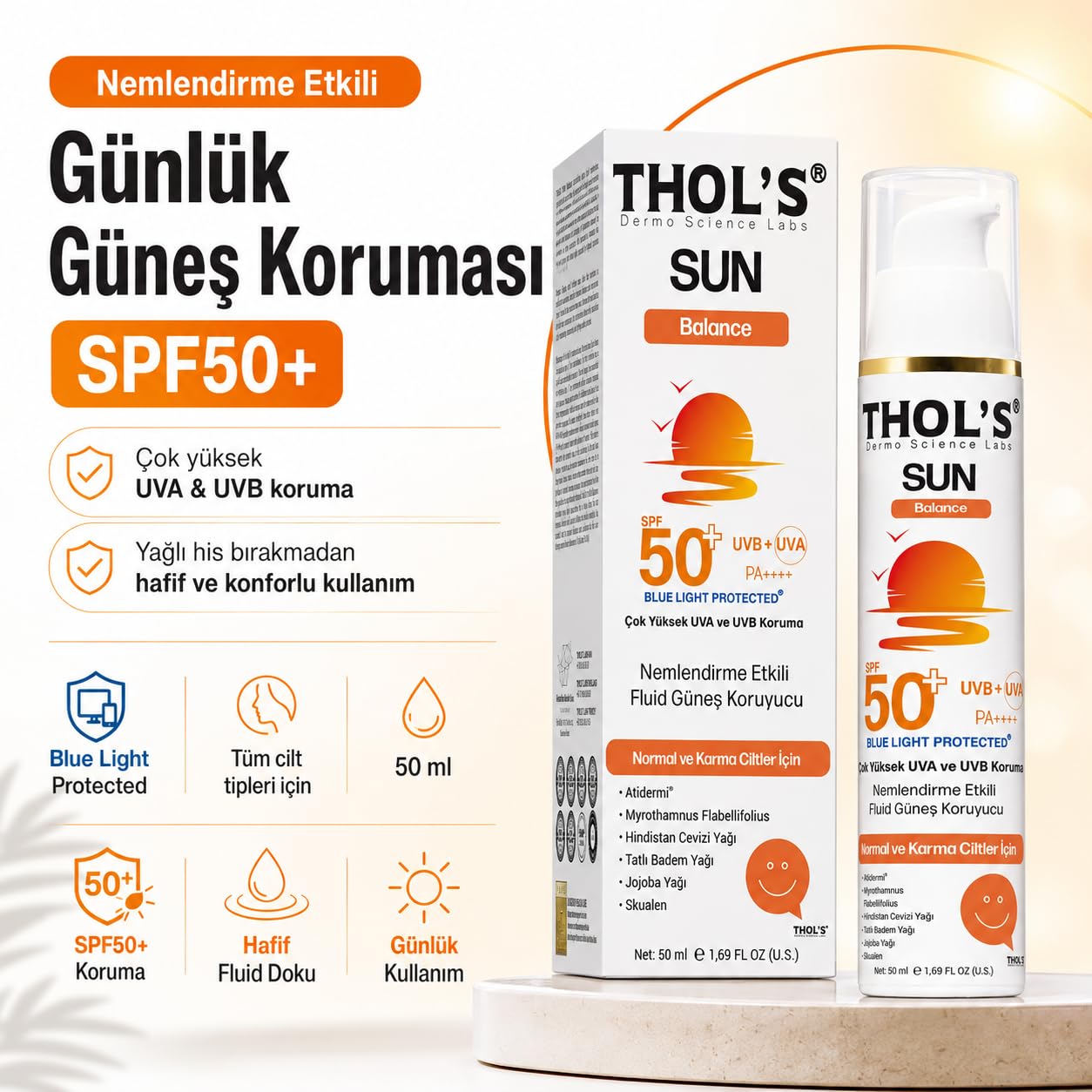 THOL’S Sun Balance Nemlendirme Etkili Fluid Güneş Koruyucu SPF50+ 50 ml