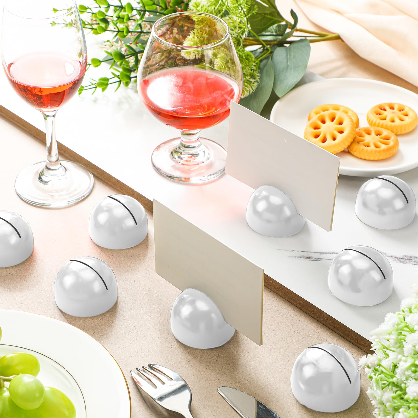 Geyoga Tischnummernhalter, runde Tischkartenhalter, Hochzeitstischnummernständer, moderne Tischkartenständer, Clips für Beerdigung, Hochzeit, Empfang, Jahrestag, Geburtstag, Party, Bankett, 50 Stück