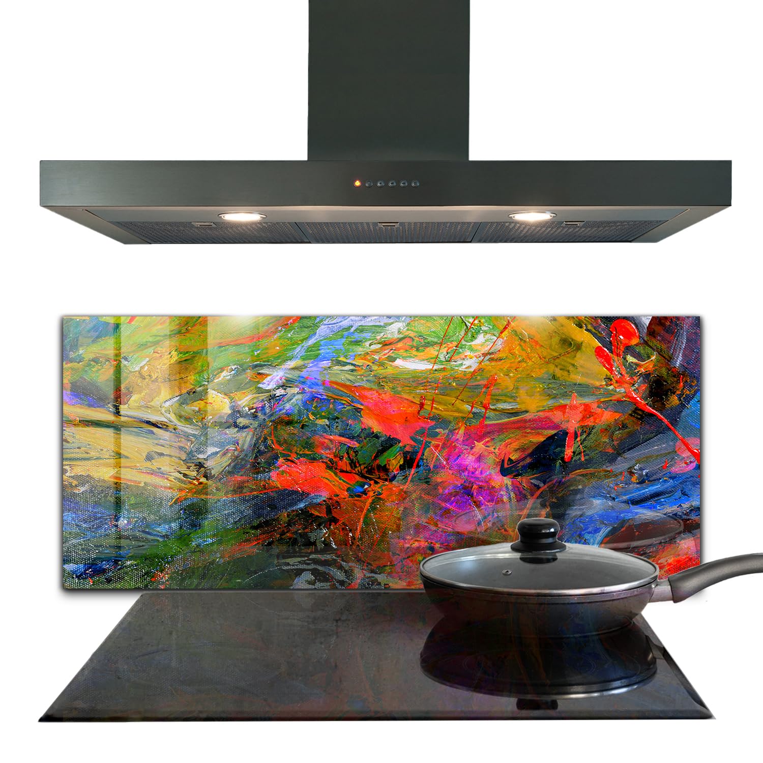 Panneau de cuisine Wallfluent en verre trempé pour masquer et protéger vos murs des taches