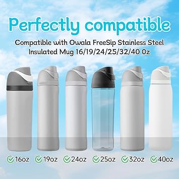 2pcs Replacement Rubber Stopper Seal Compatible with Owala FreeSip 24oz 32oz,Water Bottle Lid Insert Cap Silicone Seal Parts for Owala 16/19/24/32/40oz Spout Gasket Mouthpiece Accessories PE1