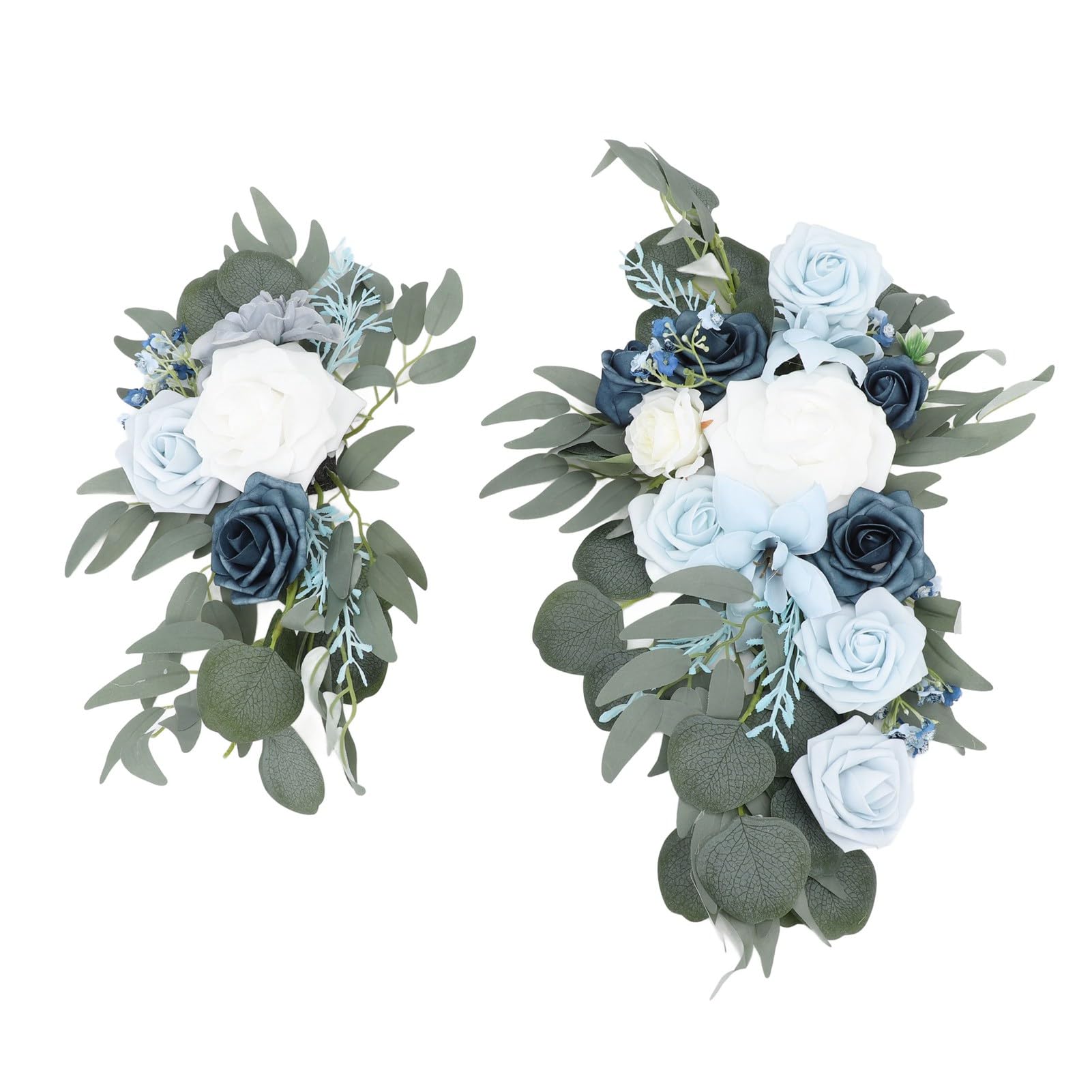 Fleurs d'arche de mariage en soie PE Pilipane bleu clair pack de 2 tailles