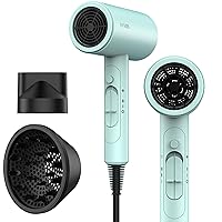 Vista 1 de Funtin Secador de Pelo Secador de Pelo con Difusor Cepillo Peine 1800W Accesorios Completos para Mujeres Profesional Azul Tifunny