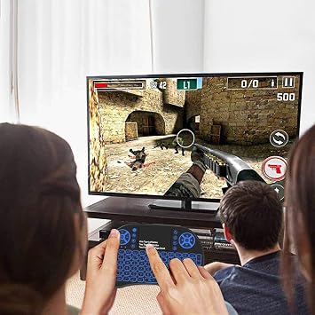 لوحة مفاتيح صغيرة بإضاءة خلفية 2.4 جيجا هرتز ، لوحة مفاتيح لاسلكية صغيرة مع لوحة لمس ومفاتيح وسائط متعددة لنظام Android TV Box Smart TV HTPC PS3 Smart Phone Tablet Mac Linux OS (7 Colors)