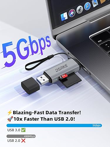 Miniatura 2 de Lector de tarjetas SD, USB 3.0 y USB C adaptador de tarjetas micro SD de doble ranura, lector de tarjetas de memoria para SD, SDHC, SDXC, microSDHC,