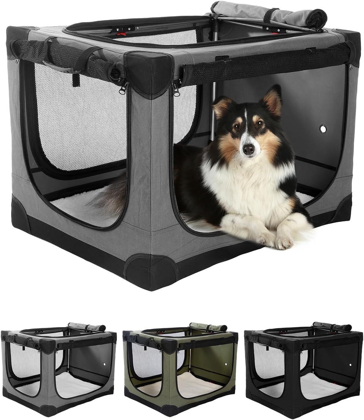 Veraste 33 Inch Collapsible Travel Dog Crate