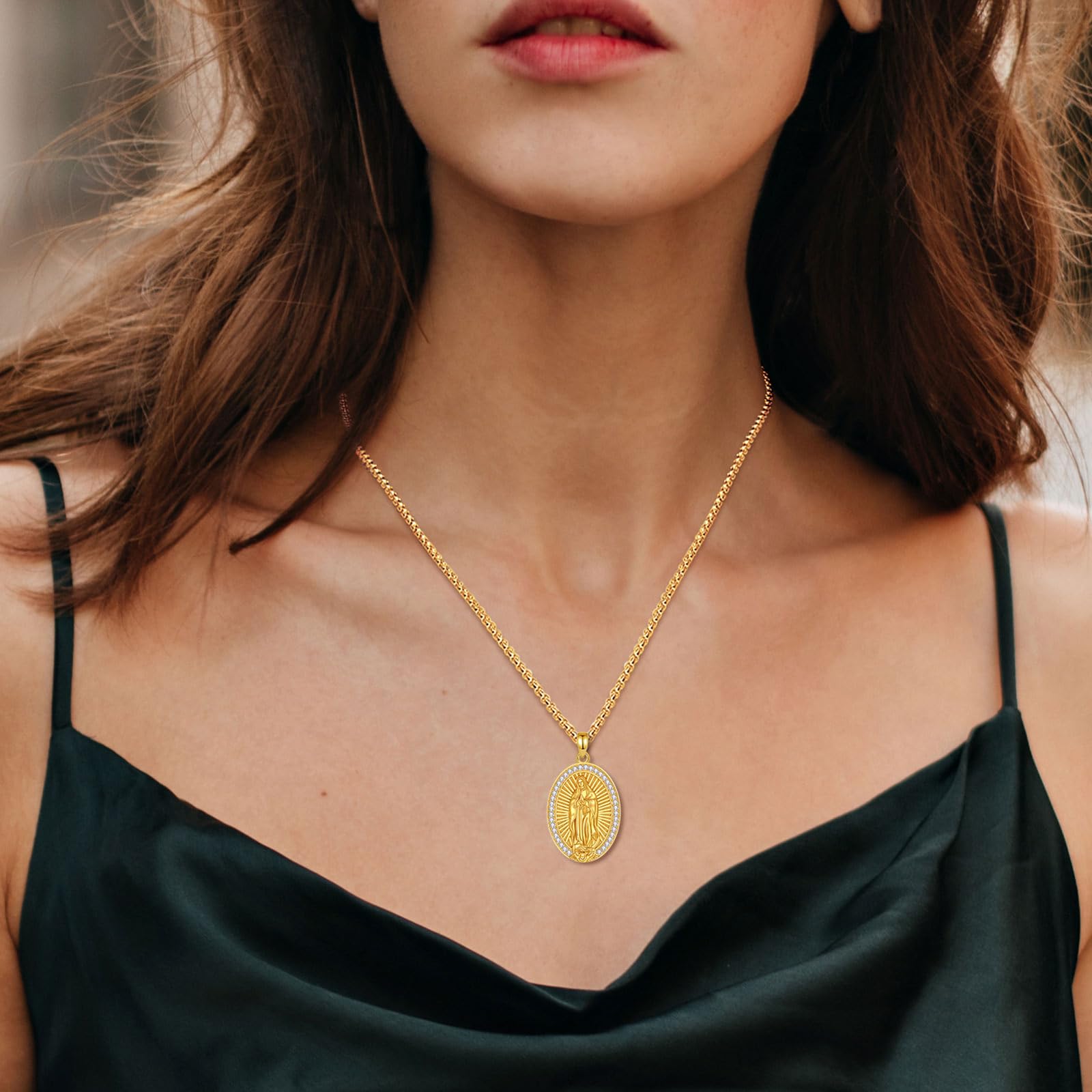 INFUSEU Collana della Dea della Luna Tripla in Argento 925 Ciondolo Magico Pagano Wiccan Dea Ecate Lilith Amuleto Gioielli di Protezione per Donne Uomini