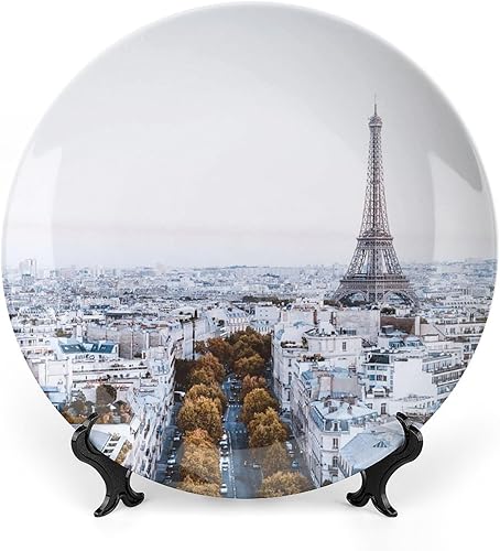 Plato decorativo para colgar de la torre Eiffel de París, decoración del hogar, decoración del hogar, recuerdo, arte de pared, cocina, plato de cena