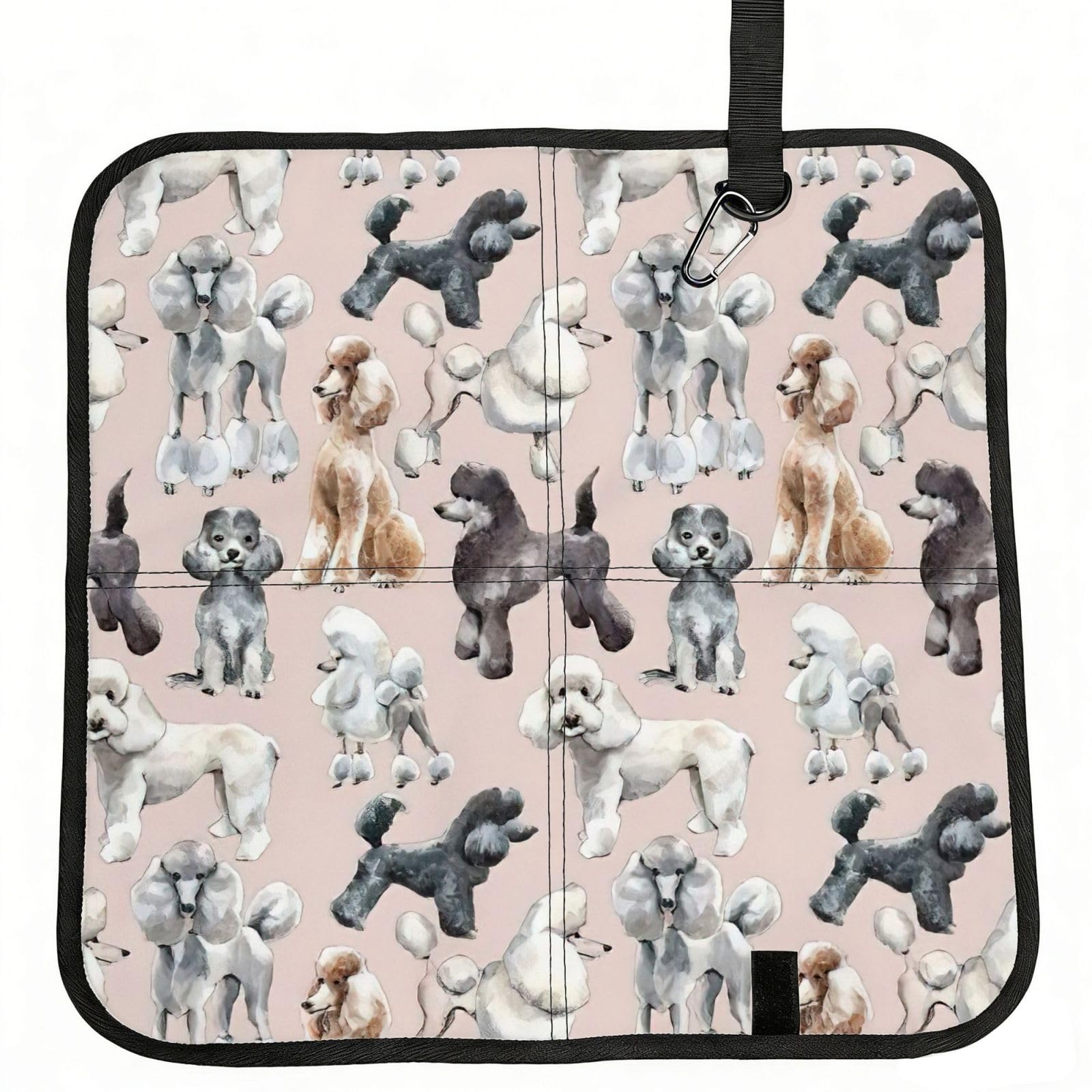 AYYQWE Oodles Of Poodles Print Foldable Seat Cushion Portable Chair Pad Office Commuting Picnic Camping Outdoor