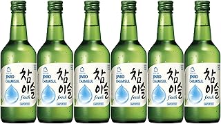 Jinro Chamisul Soju Fresh Flavour 360ml 16.9% Alc./Vol (Pack of 6) Korean Drinks