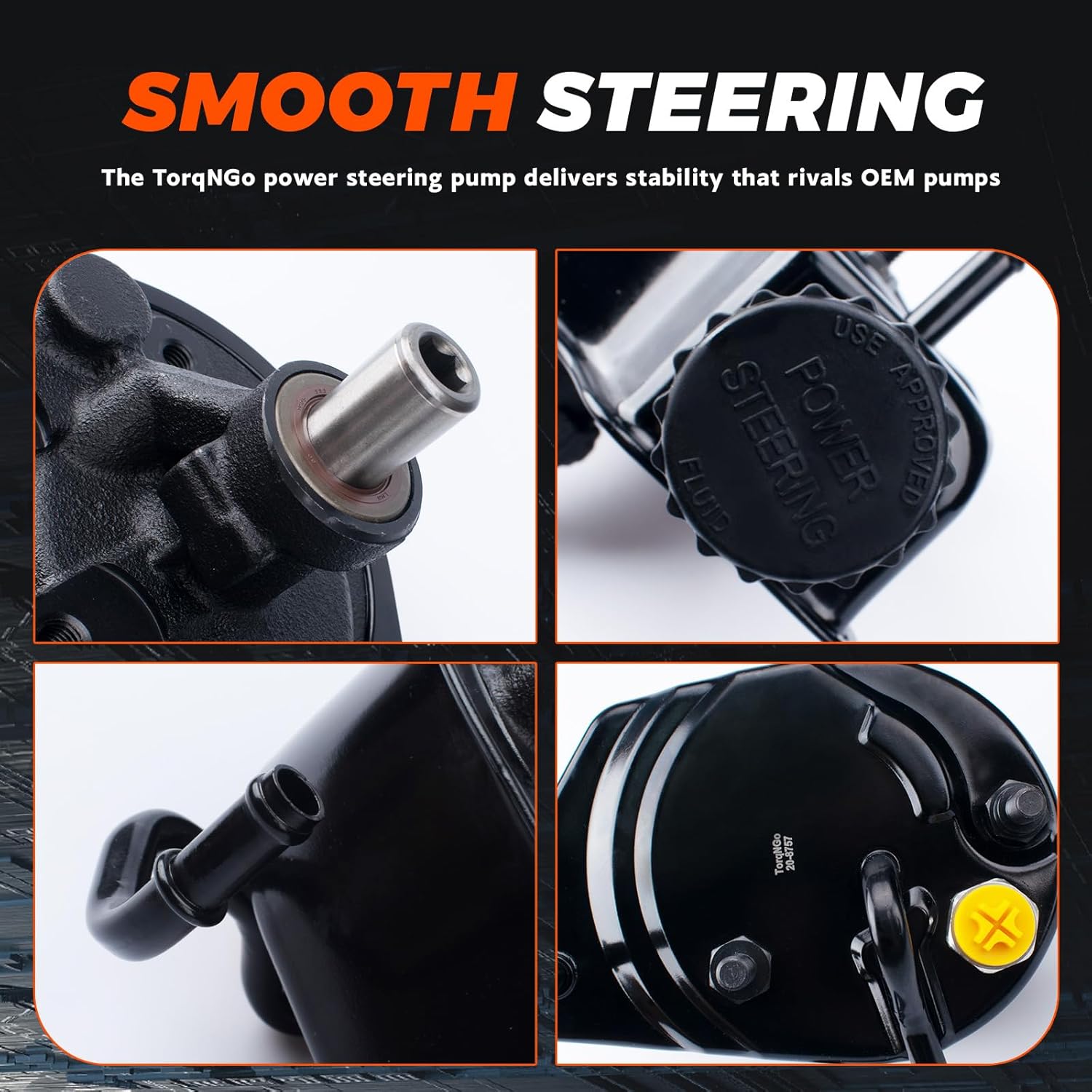 20-8757 Power Steering Pump with Reservoir Fit For Chevy 2001-2010 Silverado 2500 HD /01-10 G-MC Sierra 2500 HD, 07-10 Sierra 3500 HD (For V8-6.6L Diesel) OE# 731-2275 15234825 15267668