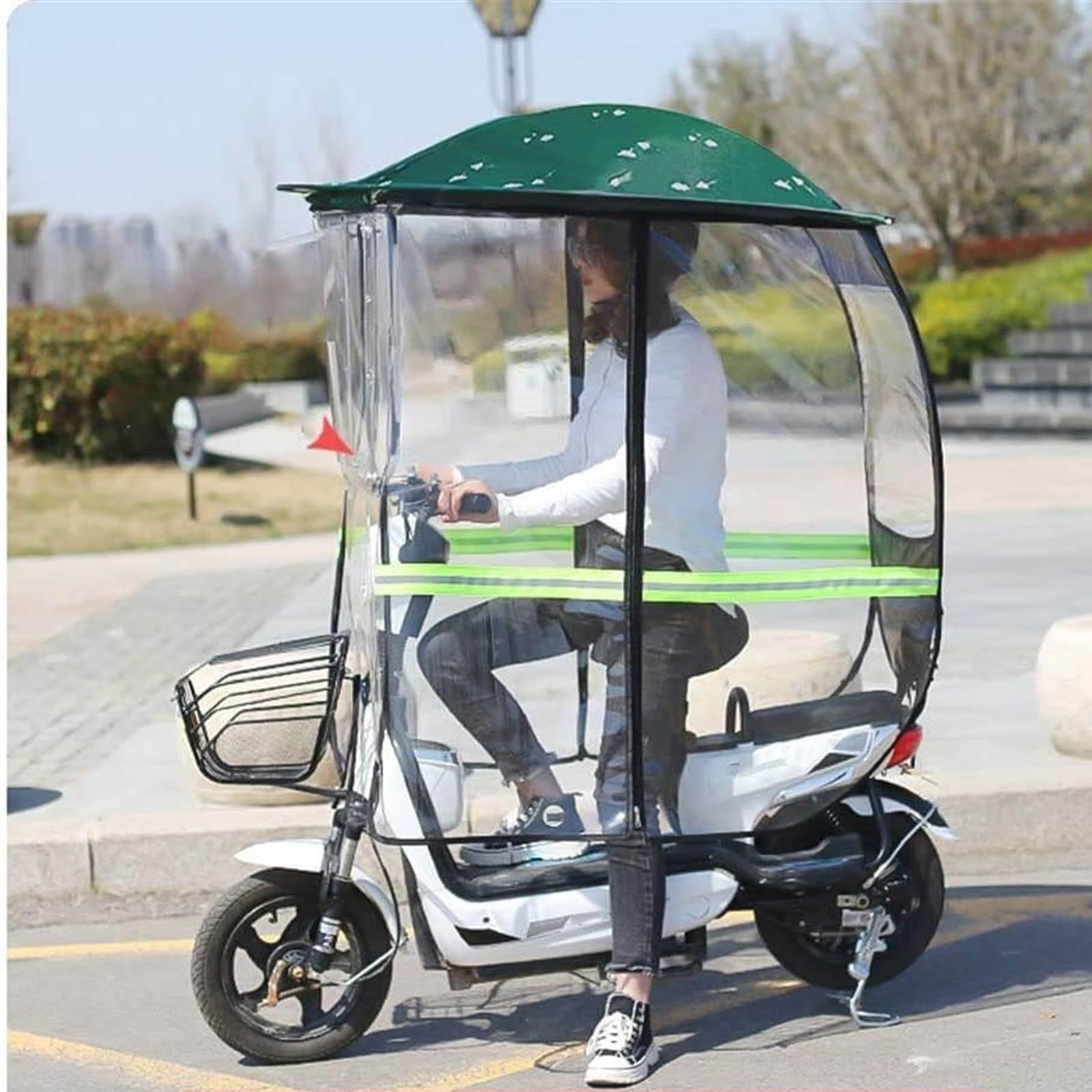 Copertura parasole universale per moto elettrica, copertura antipioggia per moto, copertura antipioggia pieghevole per bici da ciclismo, ombrellone per tettuccio per auto con batteria impermeabile (Ne