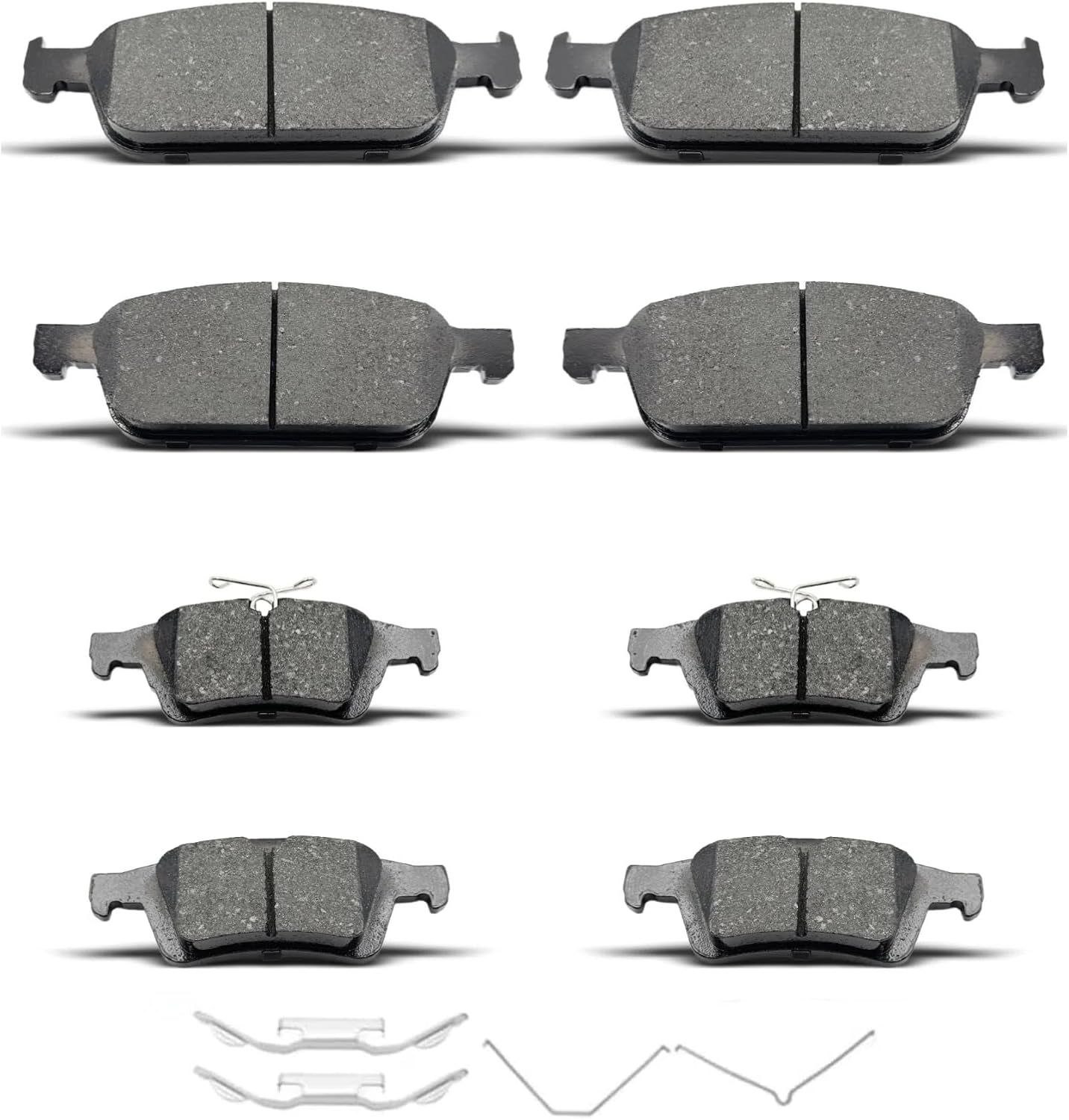 D1564 D1645 8pcs Ceramic Front Rear Brake Pads With Clips Fit For 2012-2016 Ford Escape,2012-2018 Ford Transit Connect,2009-2020 Ford Kuga,2012-2019 Ford Focus III