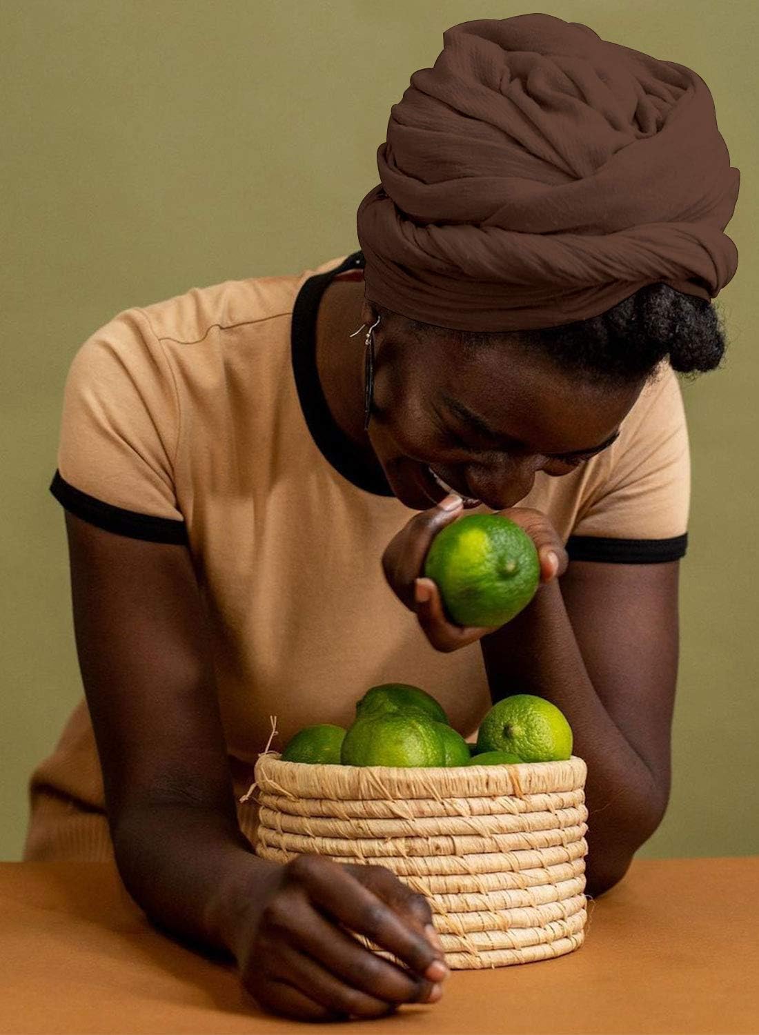 HOMELEX Head Wraps Turbans Stretch Jersey Knit Headwraps Wrap Turban Scarf Tie for Women - Image 2