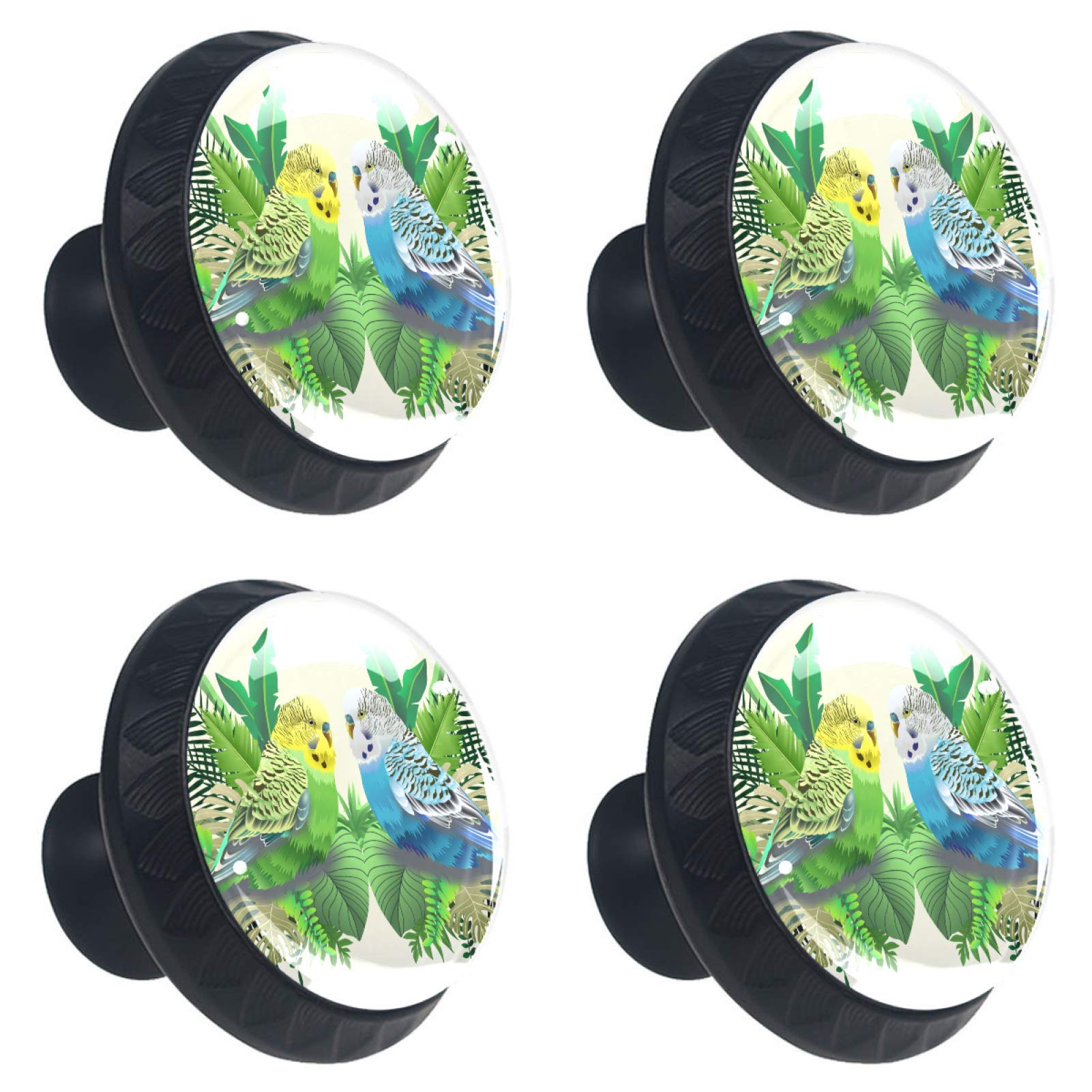 Boutons de placard en verre vert et bleu pour créer une ambiance douce