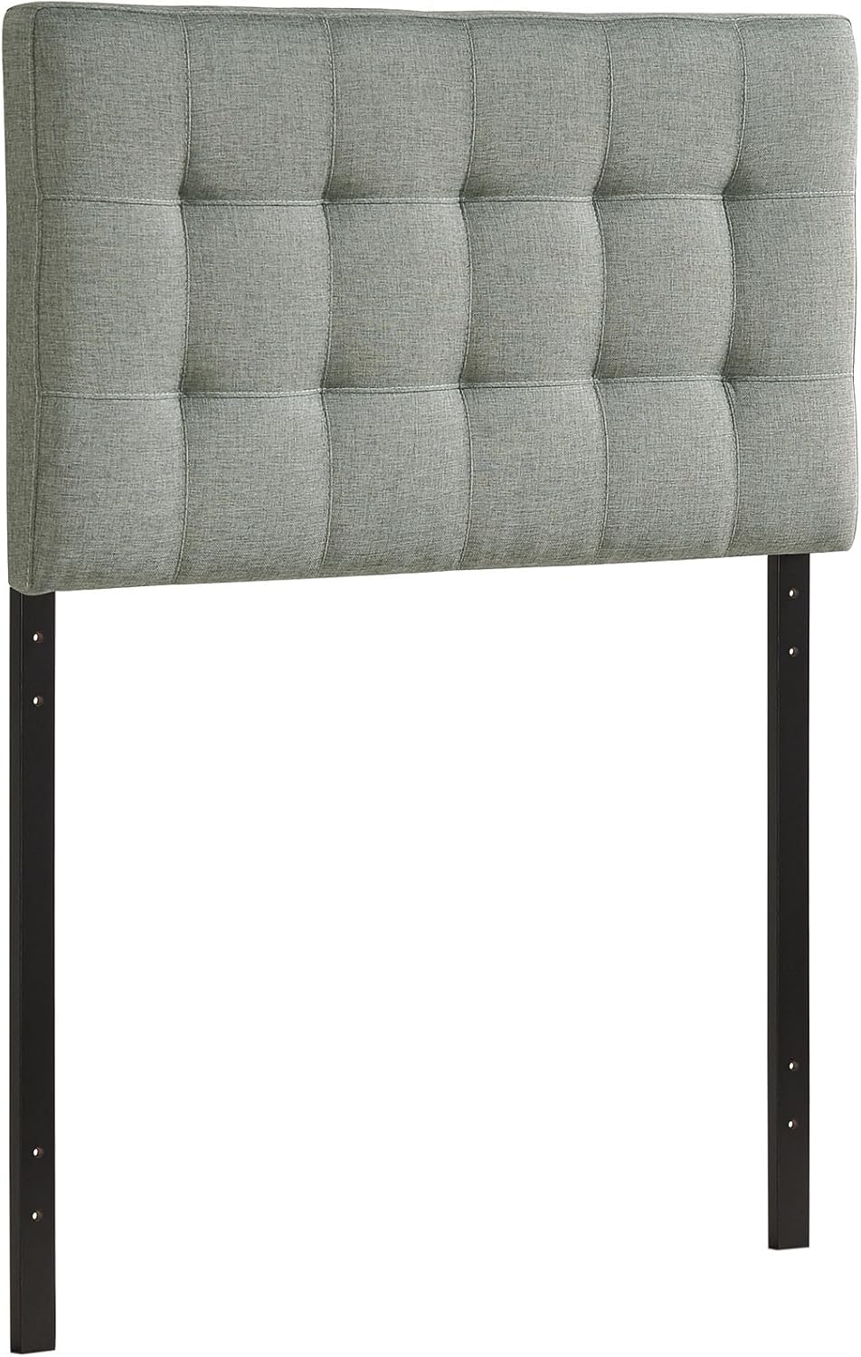 Lily Tufted Linen Fabric Upholstered Twin Headboard in Gray
