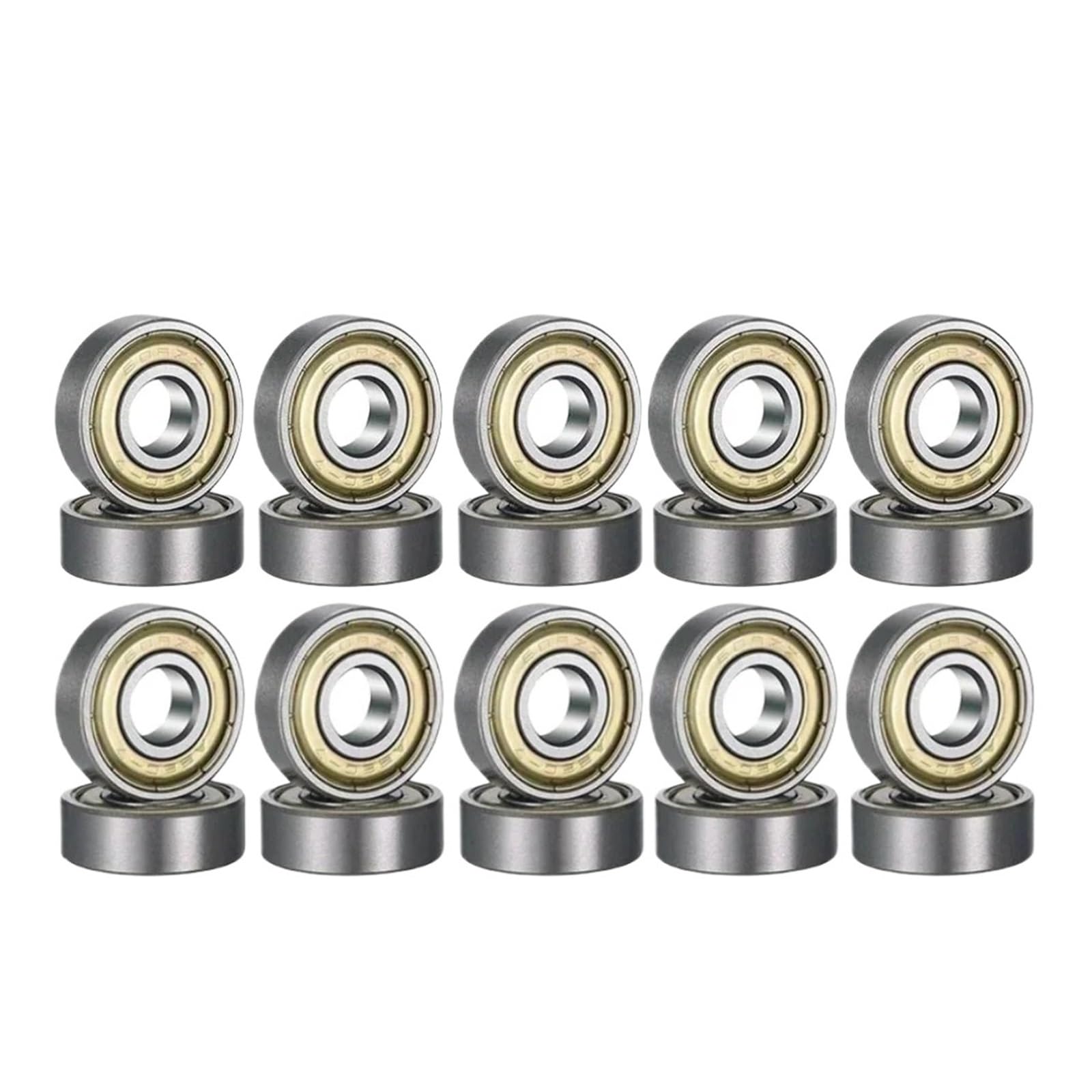 20 Pcs 608ZZ Ball Bearing Carbon Steel Single Row Bearing Deep Groove Miniature Bearing for Skateboard 3D Printer Skate Shoes Accessories