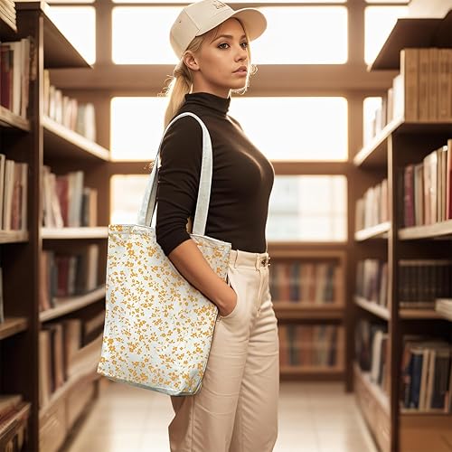 Miniatura 3 de Bolsa de lona para mujer, bolsa de mano con bolsillo interior con cremallera, bolsa de lona con cremallera para compras, trabajo, comestibles todos