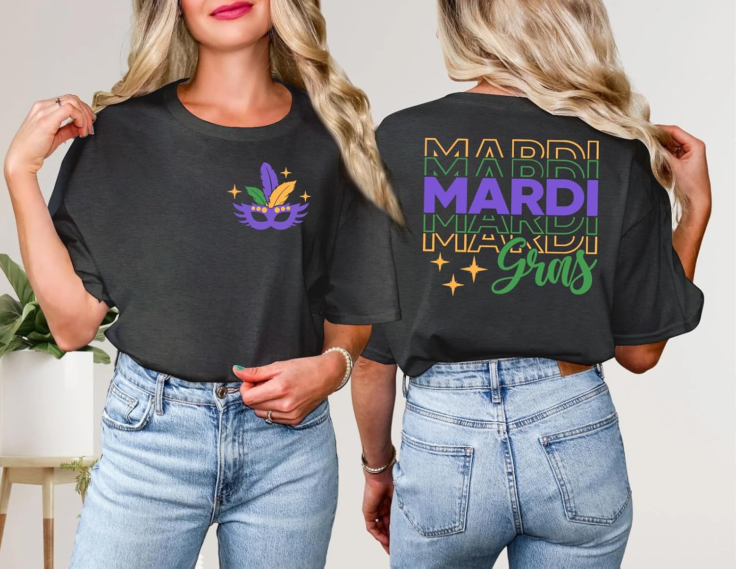 Mardi Gras Shirts Women Makeup Carnival T-Shirt Its Mardi Gras Yall Tee Shirt Mask Lily Graphic Casual Short Sleeve Tops - Image 4