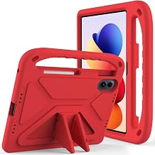 for Xiaomi Redmi Pad 2 Pro 12.1 Inch 2025 Case Shockproof Light Weight Handle Stand Protective Case Scratch Resistant Made of Kid-Friendly for Kids EVA ShellVermelho