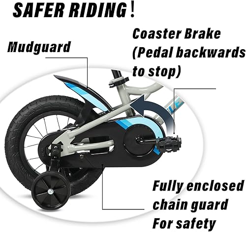 Miniatura 2 de Hope 12 14 16 inch Toddler and Kids Bike with Training Wheels & Coaster Brake, Boys and Girls Ages 2-7 Years OldMultiple Colors