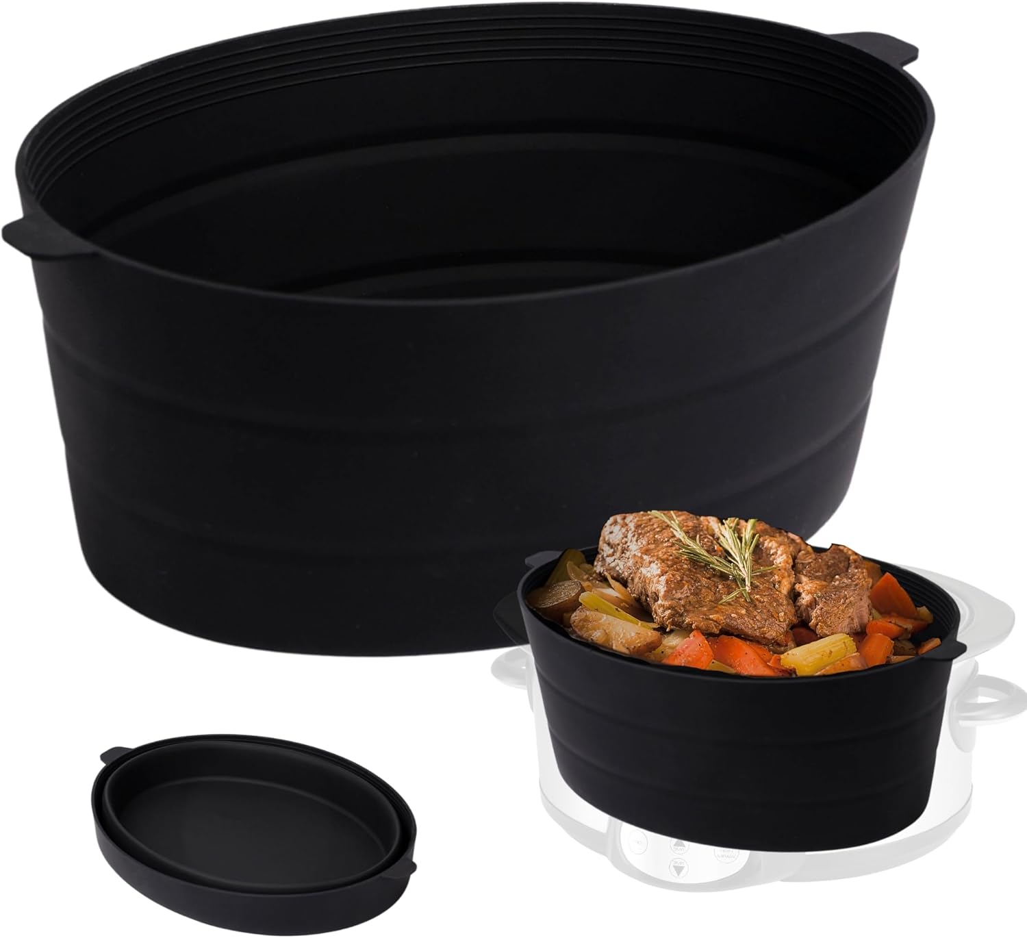 Slow Cooker Liner, 3.5L, Foldable Silicone Liner For Easy Storage
