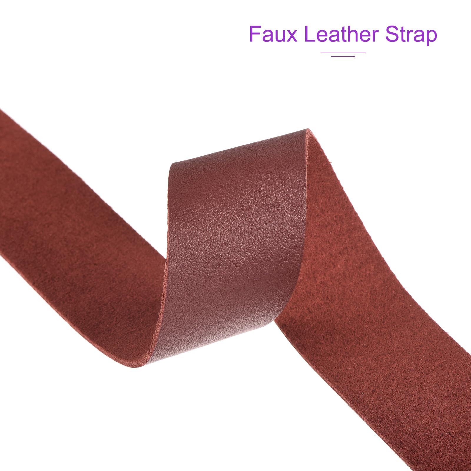 DMiotech Dark Red Faux Leather Strap 1.2 Inch Wide 39 Inch Long Flat Leather Belt Strip 1.3mm Thick Single Sided Cord for Arts Craft DIY Traction Ropes - Image 4