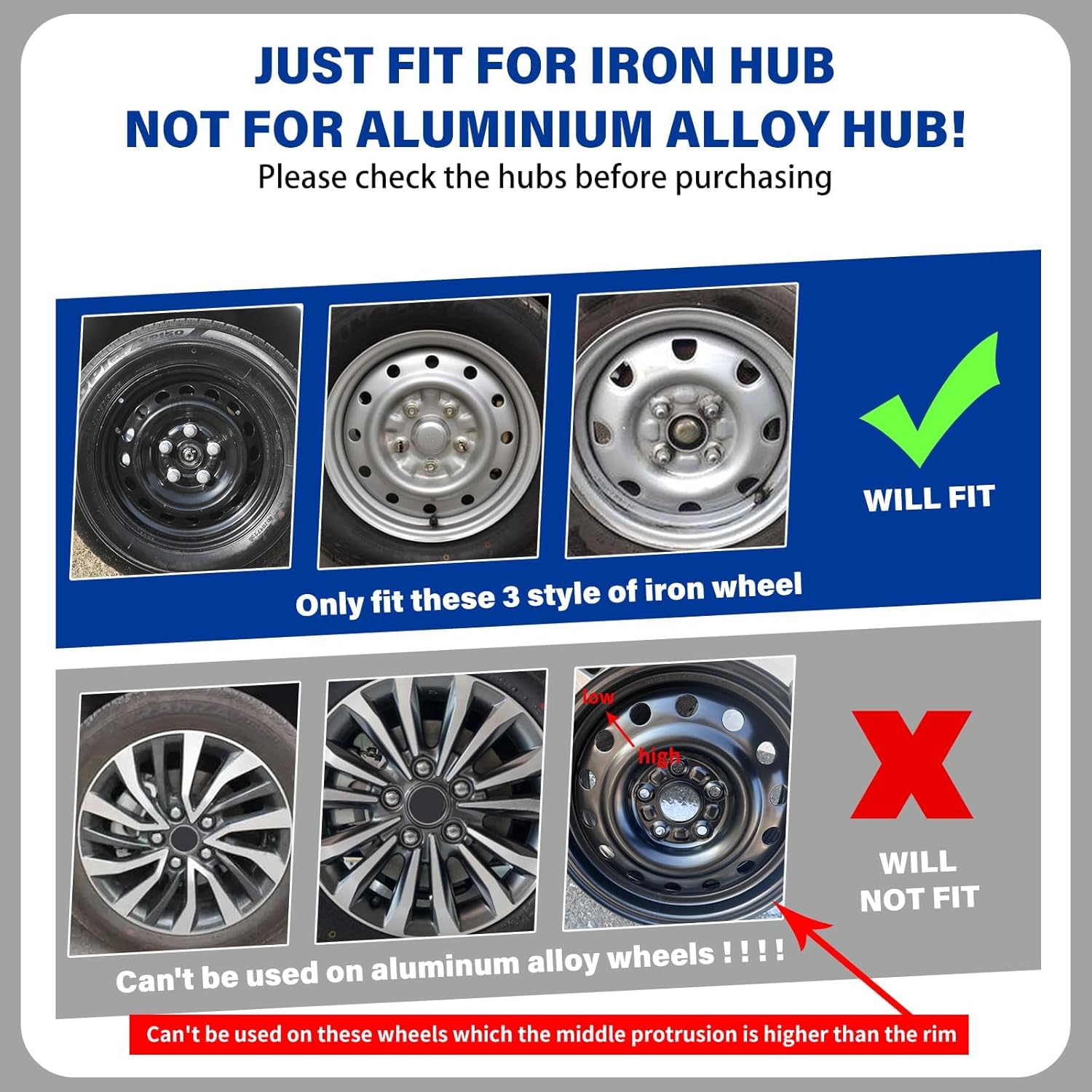 15 inch Wheel Covers 15 inch hubcaps Set of 4 Wheel Covers for Toyota Camry Nissan Mazda (#E Style, 15 Inch)