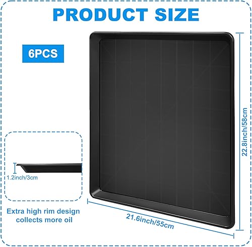 Miniatura 9 de Hlimior Paquete de 4 bandejas de drenaje de cambio de aceite, bandeja de goteo de aceite automática de 22 pulgadas, bandeja de goteo de aceite para