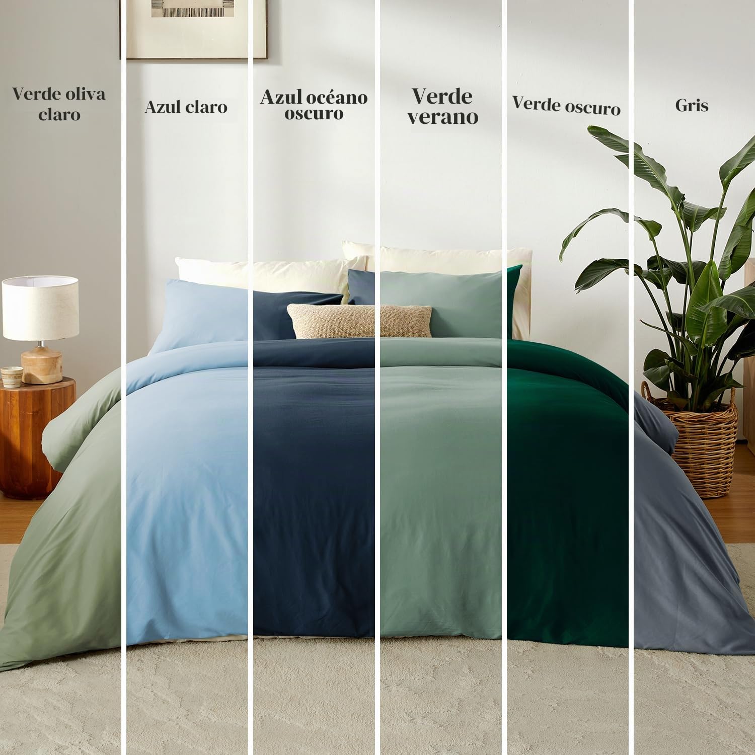 puredown 1PCS Funda Nordica Cama 135x200cm+ 1PCS Funda Almohada 40x80cm, Juego de Cama 100% Microfibra, Suave y Transpirable, Oeko-Tex, Marrón grisáceo