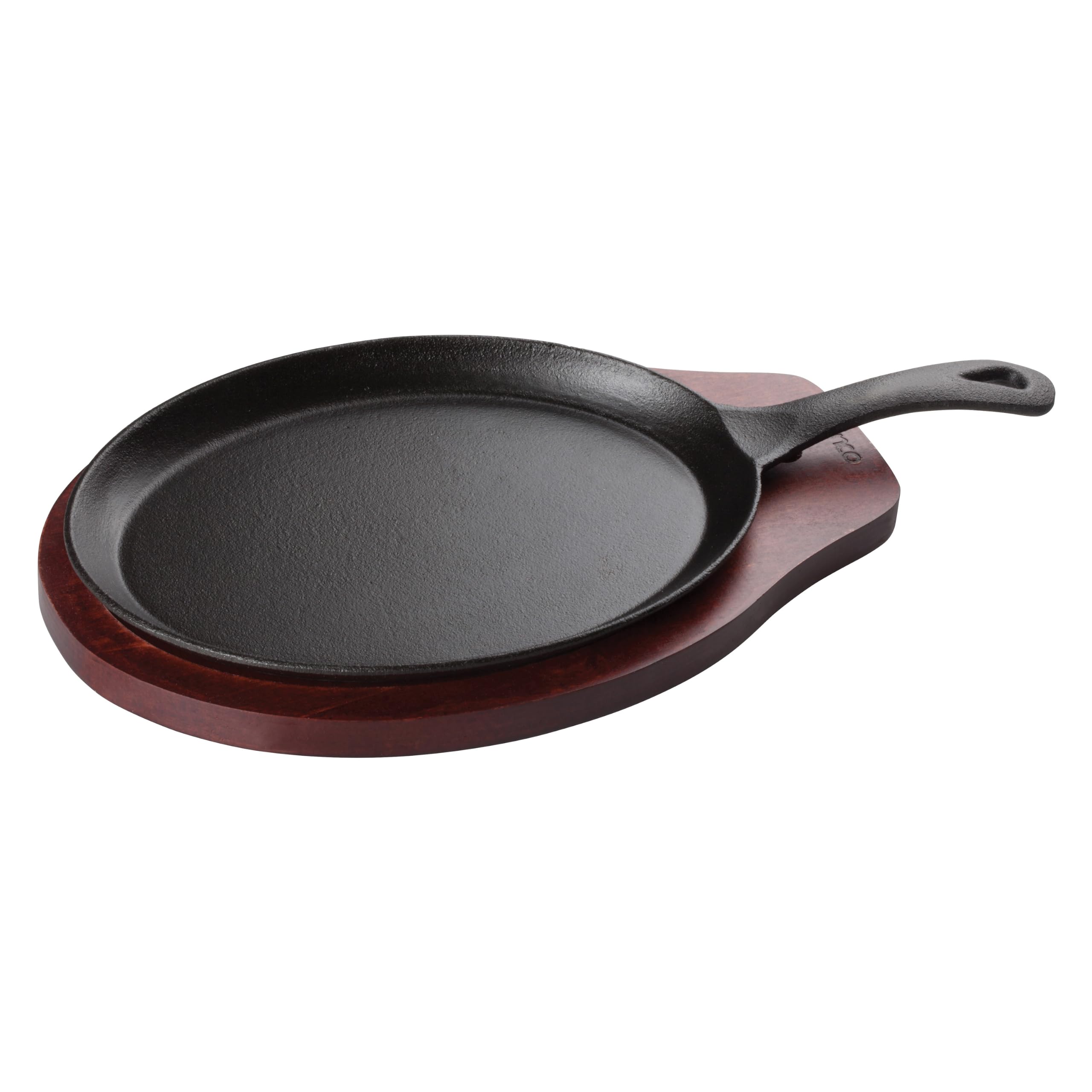 Winco Cast Iron Fajita Server Set - Black & Brown -2