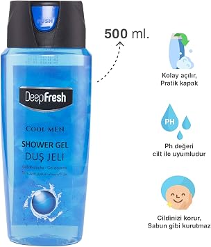 Deep Fresh Pratik Kapaklı Duş Jeli Cool Men (500 ml)