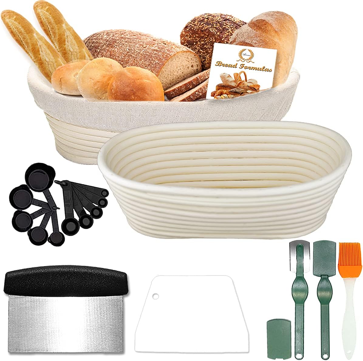 9.8x6x3.5 Inch Oval Proofing Basket, Bread Proofing Baskets