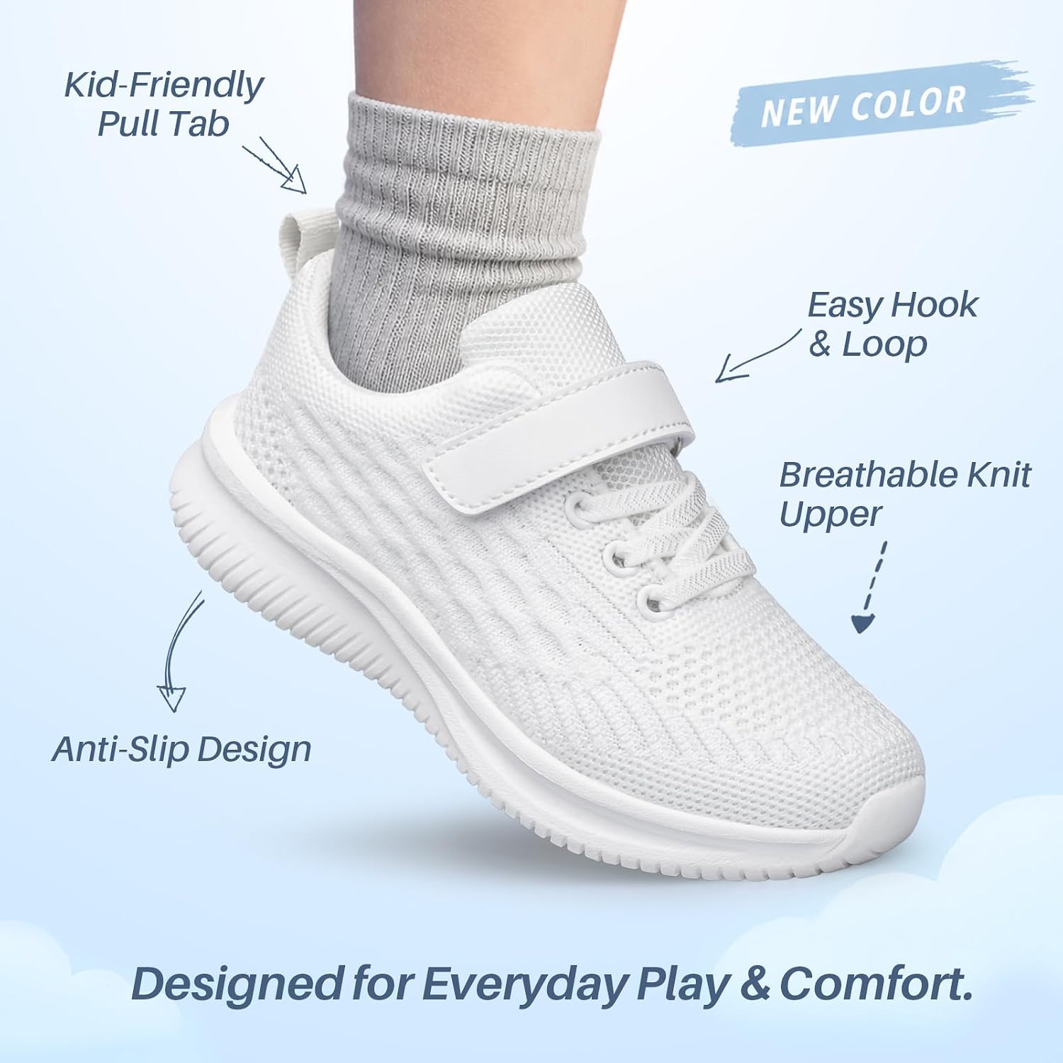 Boys Girls Sneakers Non-Slip Lightweight Running Shoes for Kids Breathable Tennis Shoes for Toddler/Little/Big Kid