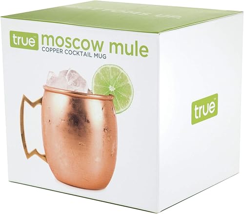 Miniatura 9 de True Moscow Mule - Taza de acero inoxidable, tazas de cobre para mulas de Moscú, accesorios de carrito de barra de cobre, 16 onzas, juego de 1