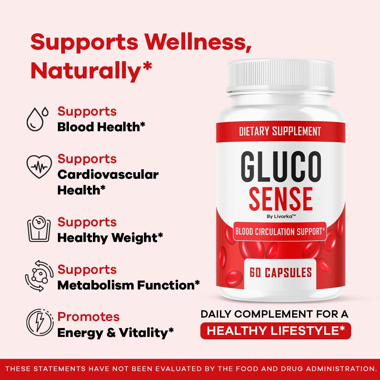 GlucoSense – Official GlucoSense Capsules, Pills Support Advanced Blood Formula Supplement, All Natural Premium Health & Wellness - Maximum Strength, 60 Capsules for 1 Month - Image 3